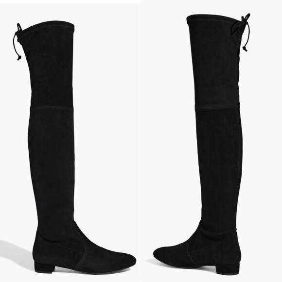 New Stuart Weitzman Genna 25 Over-the-Knee Black Stretch Suede Boots Size 36/5.5 - Picture 1 of 10